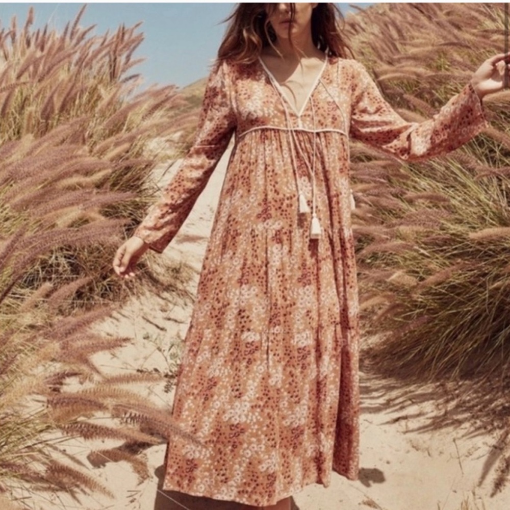 Christy Dawn Paloma Tassel Dress Rust Floral Garden Size XS/S. Worn once.